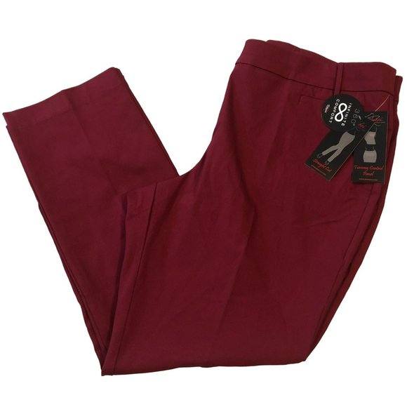 NWT Rekucci Curvy Woman Straight Cut Pants Plus Sz W24 Tummy Control Comfort - Picture 1 of 6